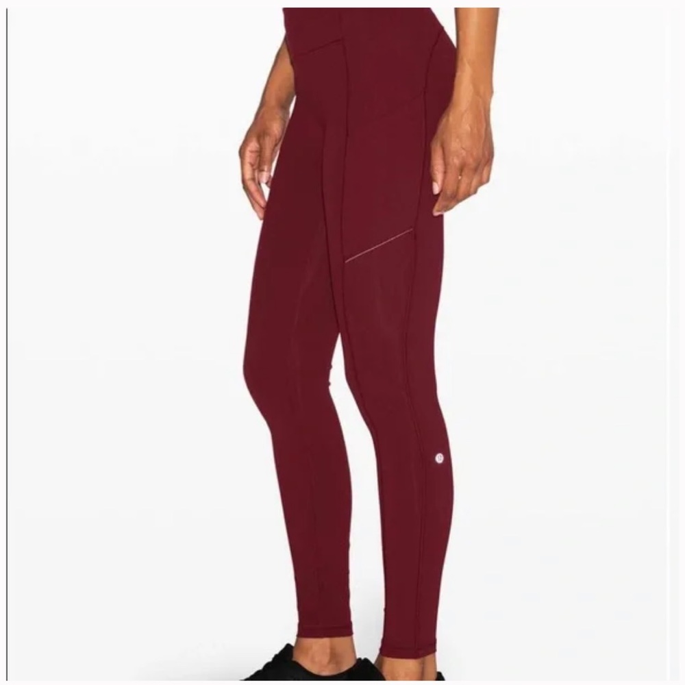 Lululemon Speed Up Leggings Size 4 Burgundy